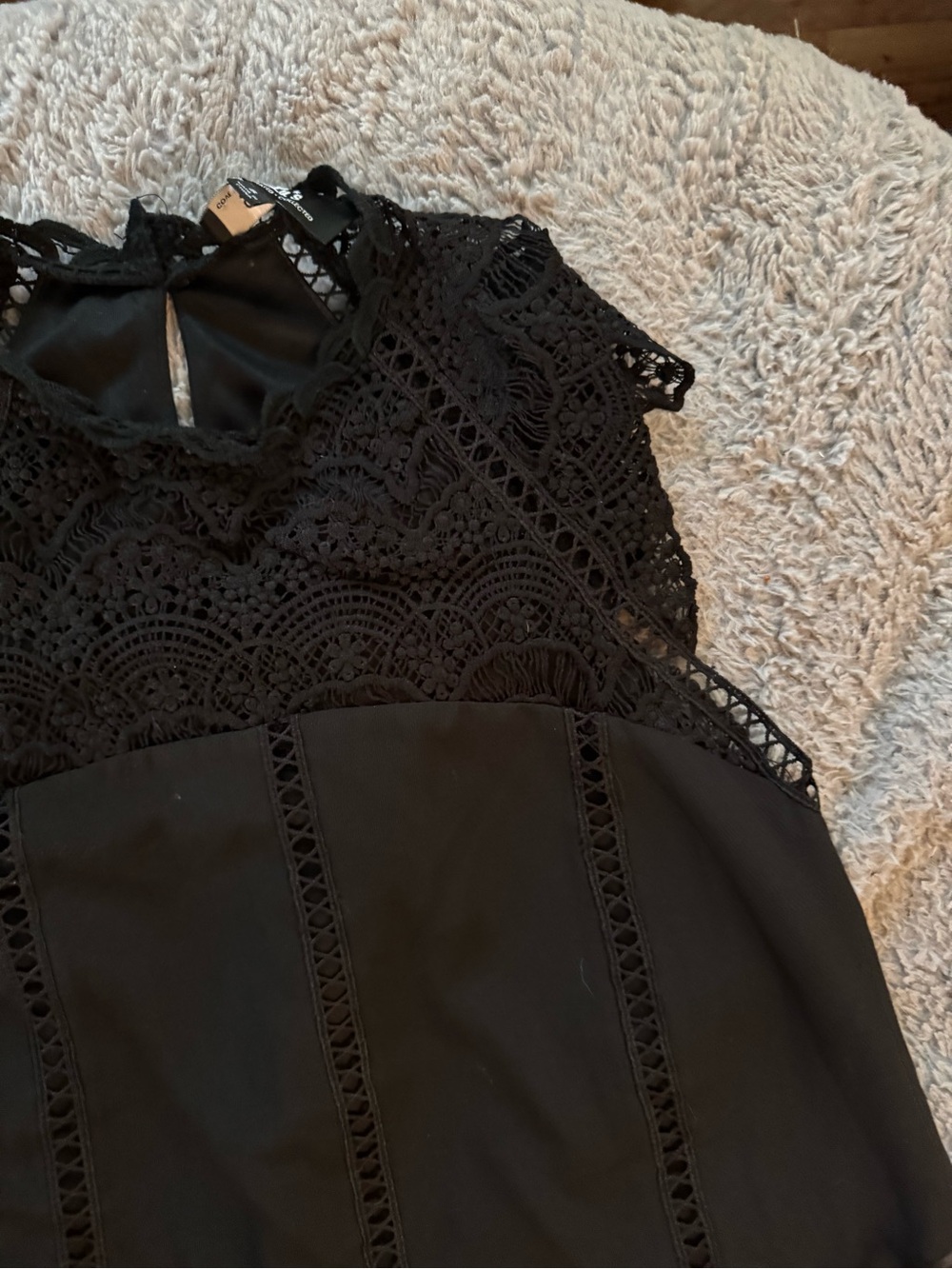 NWT LULU’S Hey Doll Black Lace Shift Dress Size Small - Picture 13 of 16